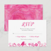 Roze Waterverf Boom van Life RSVP Kaartje (Voorkant / Achterkant)