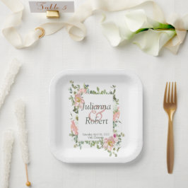  roze waterverf bord florale bruiloft