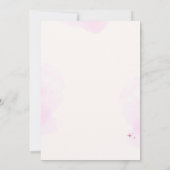 Roze Waterverf Bow Baby shower Uitnodiging (Achterkant)