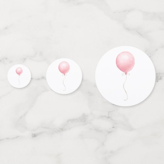Roze Waterverf Bow & Balloon Confetti (Voorkanten)