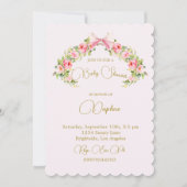 Roze Waterverf Bow Floral Regency Baby shower Kaart (Voorkant)