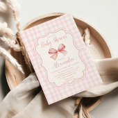 Roze Waterverf Bow Meisje Baby shower Kaart