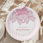 Roze Waterverf Bow Meisje Baby shower Papieren Bordje<br><div class="desc">Maak uw baby shower onvergetelijk met onze roze Waterverf Bow Girl Baby shower Paper Borden. Deze prachtige borden combineren elegantie met gemak en creëren de perfecte sfeer om de komst van je kleine meisje te vieren. Afbeelding uw gasten genieten van lekkere lekkernijen op deze prachtig ontworpen borden. De delicate roze...</div>