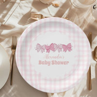 Roze Waterverf Bow Meisje Baby shower