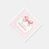 Roze Waterverf Bow Meisje Baby shower Servet (Hoek)