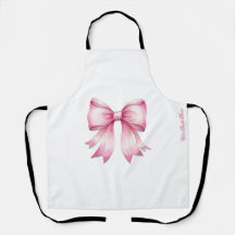 Roze Waterverf Bow Print Schort