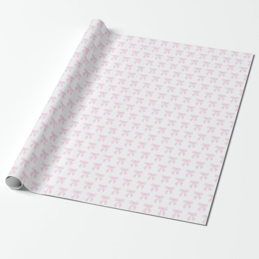 Roze waterverf Bow Wrapping Paper Cadeaupapier (Uitgerold)