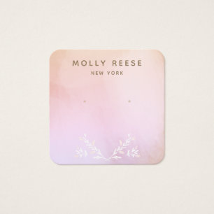 Roze Waterverf Branches die gewonde hoek verdienen Vierkante Visitekaartjes