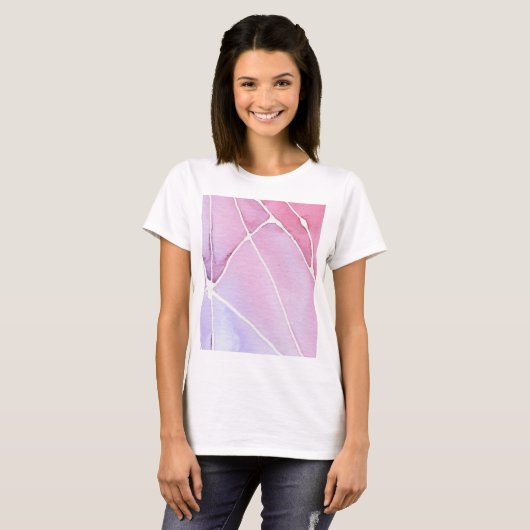Roze Waterverf Break Shirt (Voorkant volledig)