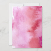 Roze Waterverf Bridal Shower Kaart (Achterkant)