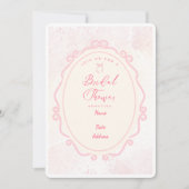 Roze Waterverf Bridal Shower Kaart (Voorkant)