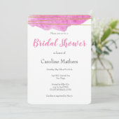 Roze Waterverf Bridal Shower Kaart (Staand voorkant)