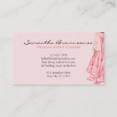 Roze Waterverf Bride Dress Wedding Planner Visitekaartje (Achterkant)