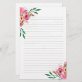 Roze Waterverf Briefpapier (Voorkant / Achterkant)