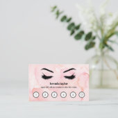 Roze Waterverf Browbar Eyelash Custom Loyalty Visitekaartje (Staand voorkant)