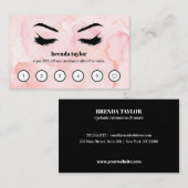 Roze Waterverf Browbar Eyelash Custom Loyalty Visitekaartje (Voorkant / Achterkant)