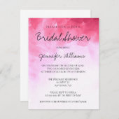 Roze waterverf bruidsdouche uitnodigingen (Voorkant / Achterkant)
