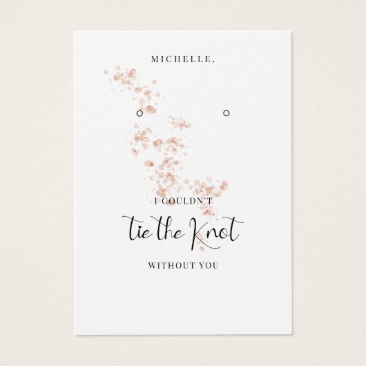 Roze Waterverf Bruidsmeisje Oorbellenhouder met Bl Visitekaartje (Voorkant)