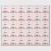 Roze Waterverf bruiloft Cadeaupapier (Vlak)