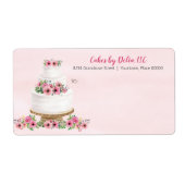 Roze Waterverf bruiloft Etiket (Voorkant)