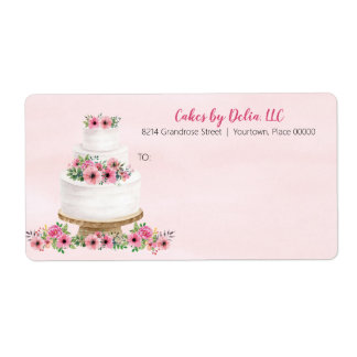 Roze Waterverf bruiloft Etiket