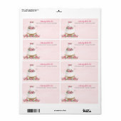 Roze Waterverf bruiloft Etiket (Full Sheet)