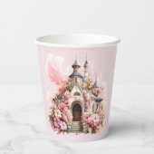 Roze Waterverf bruiloft Papieren Bekers (Achterkant)