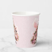 Roze Waterverf bruiloft Papieren Bekers (Links)