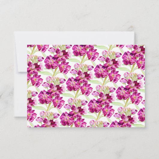 Roze waterverf bruiloft QR-code RSVP Kaartje (Achterkant)