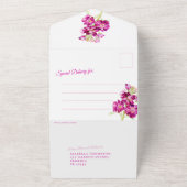 Roze waterverf bruiloft RSVP All In One Uitnodiging (Buitenkant)