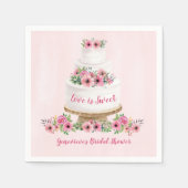 Roze Waterverf bruiloft Servet (Voorkant)