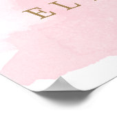 Roze Waterverf Bruiloftsontvangstbord Poster (Hoek)