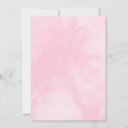 Roze Waterverf Bruin Beer Baby shower per post Kaart (Achterkant)