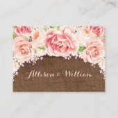 Roze Waterverf Bruin Hout Plaats Kaarten Plaatskaartje (Achterkant)