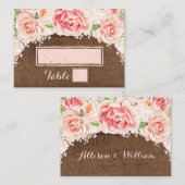 Roze Waterverf Bruin Hout Plaats Kaarten Plaatskaartje (Voorkant / Achterkant)