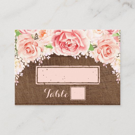 Roze Waterverf Bruin Hout Plaats Kaarten Plaatskaartje (Voorkant)