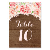 Roze Waterverf Bruin Houten Tafel Aantal Kaarten (Achterkant)