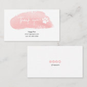 Roze Waterverf Business - Hartelijk dank Visitekaartje (Voorkant / Achterkant)