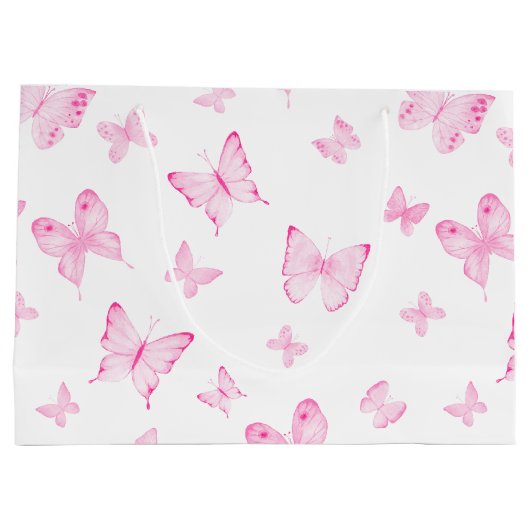 Roze Waterverf Butterflies Bridesmaid Hartelijk da Groot Cadeauzakje (Achterkant)