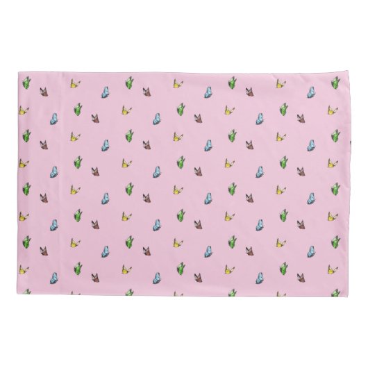 Roze Waterverf Butterfly Patroon Aesthetisch Kussensloop (Achterkant-Links)