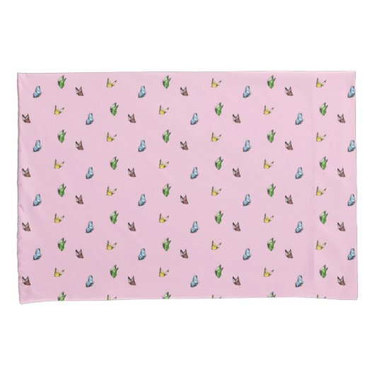 Roze Waterverf Butterfly Patroon Aesthetisch Kussensloop (Voorkant-Rechts)