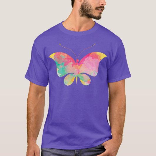 Roze Waterverf Butterfly Science Lovers Premium T-shirt (Voorkant)