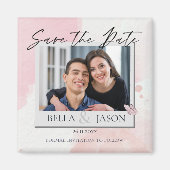 Roze Waterverf Butterfly Weddenschap bewaar de dat Magneet (Voorkant)