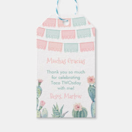 Roze Waterverf Cactus Mexicaans Fiesta Party Favor Cadeaulabel