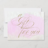 Roze Waterverf Calligrafie Cadeaubon (Voorkant)