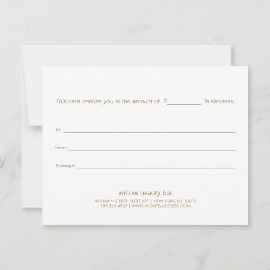 Roze Waterverf Calligrafie Cadeaubon (Achterkant)