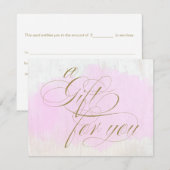 Roze Waterverf Calligrafie Cadeaubon (Voorkant / Achterkant)