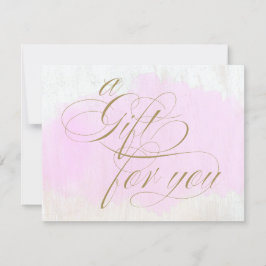 Roze Waterverf Calligrafie Cadeaubon