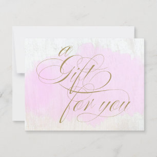 Roze Waterverf Calligrafie Cadeaubon