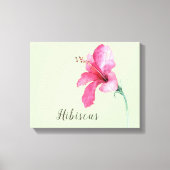 Roze Waterverf Canvas met hibiscus Flower Print (Voorkant)